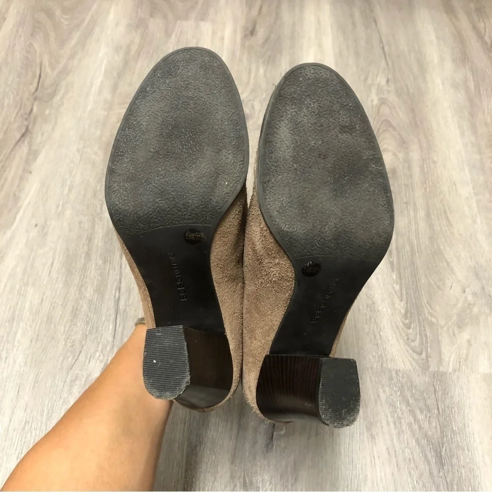 BCBGeneration Size 7.5 Booties Kleina Boots Tan Suede Ankle Leather Heeled Shoes